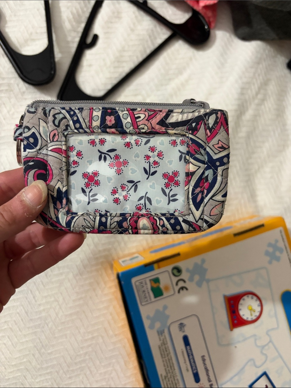 Vera Bradley Pink and Navy Floral Quilted ID Card Case